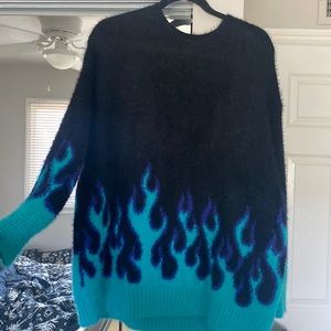 Blue & Teal Flames Sweater